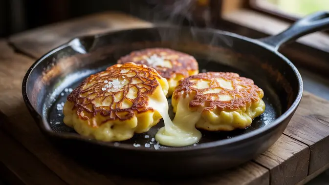 Resep Pancake Kentang Keju Renyah, Lumer di Dalam
