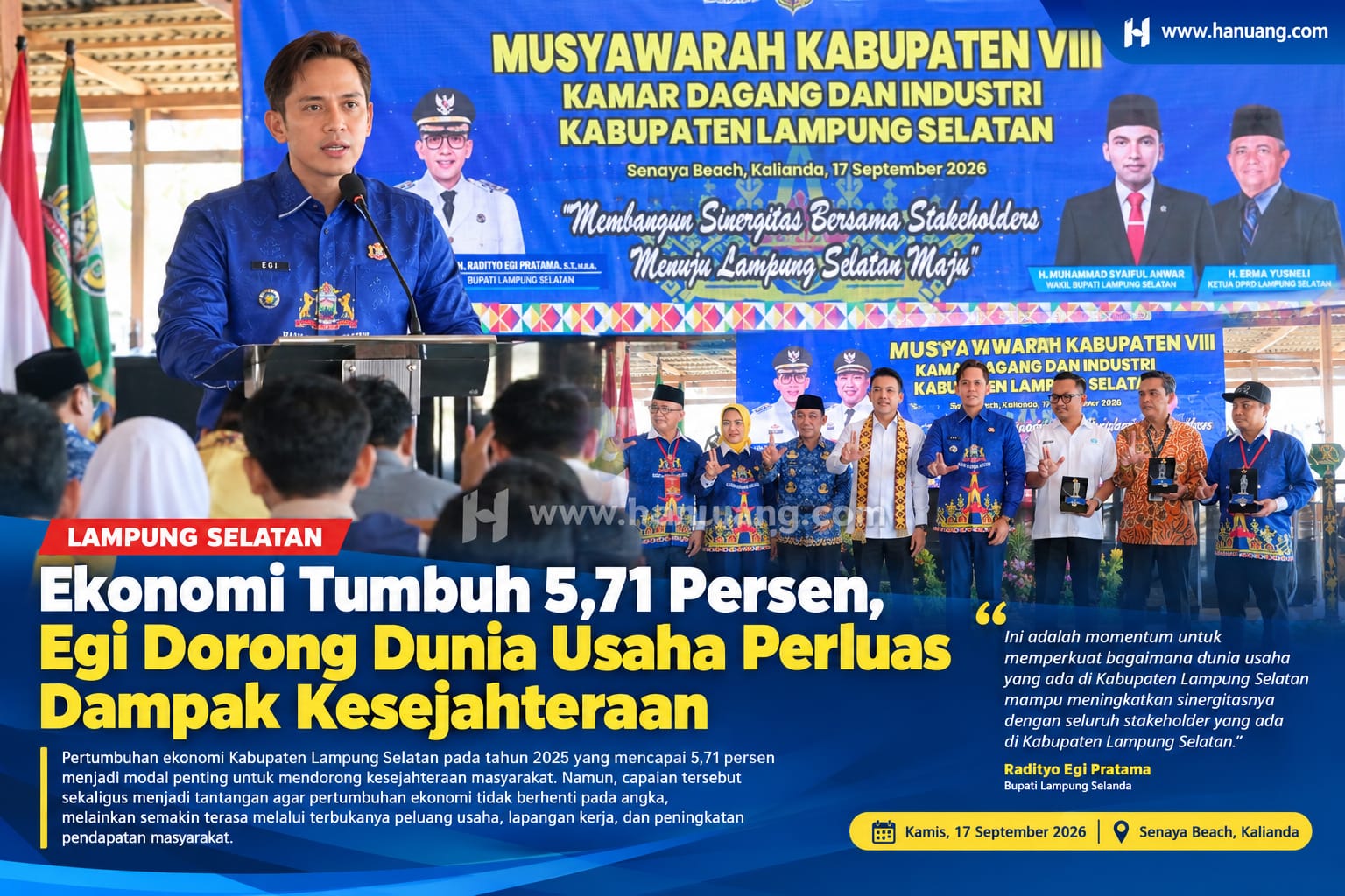 Pertumbuhan Ekonomi Lampung Selatan Sentuh 5,71 Persen, Tertinggi di Lampung tapi Kemiskinan Masih Jadi PR