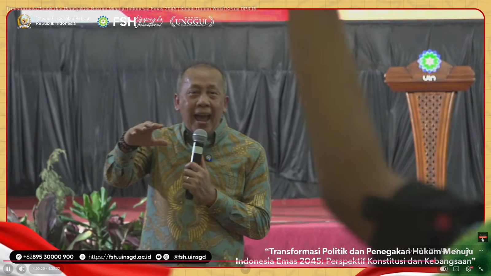Kuliah Umum FSH UIN Bandung Bahas Etika Politik dan Hukum Menuju Indonesia Emas 2045