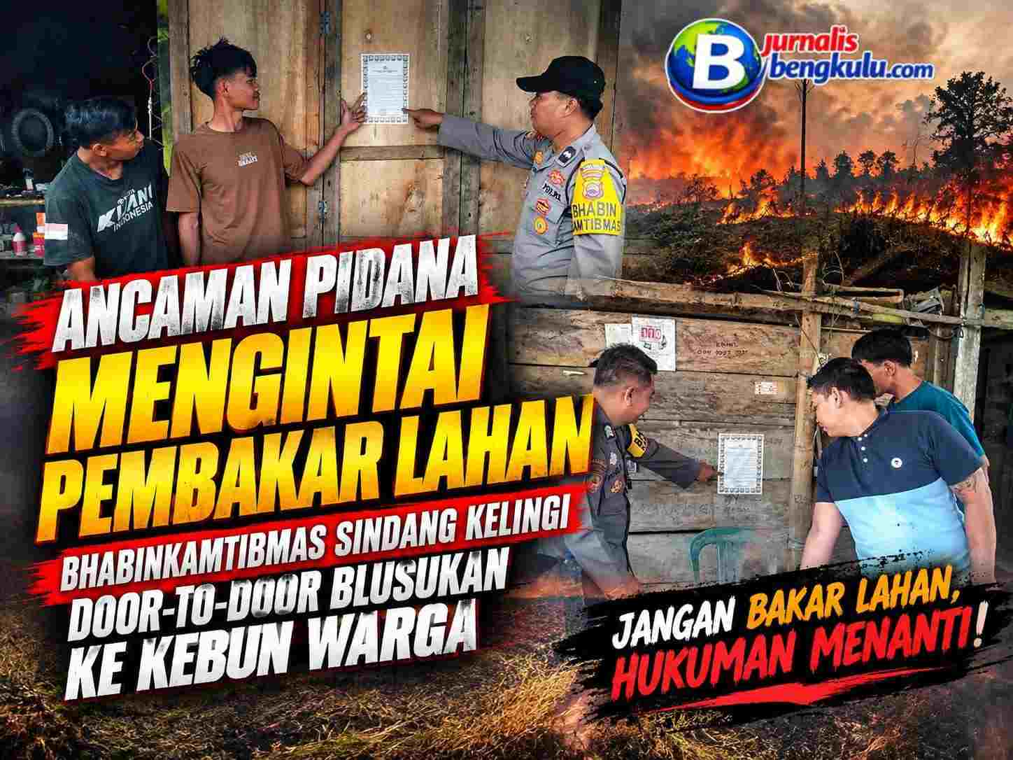 Bhabinkamtibmas Sindang Kelingi Blusukan ke Kebun Warga, Ingatkan Ancaman Pidana Pembakar Lahan di Rejang Lebong