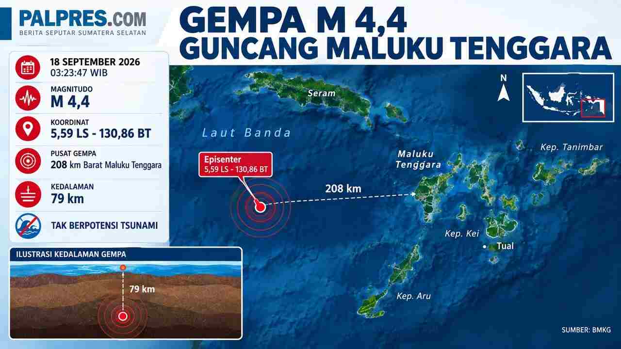 BMKG Catat 3 Gempa Dini Hari di Maluku Tenggara dan Manggarai, Terbesar M4,4 Tak Berpotensi Tsunami