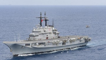 Kapal Induk Hibah Italia Garibaldi Tiba di Tanjung Priok, Segera Jadi Gajah Mada