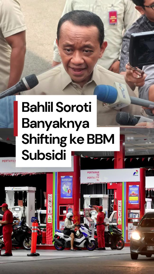 Bahlil Minta Masyarakat Mampu Tak Pakai BBM Subsidi, Antrean SPBU Mengular