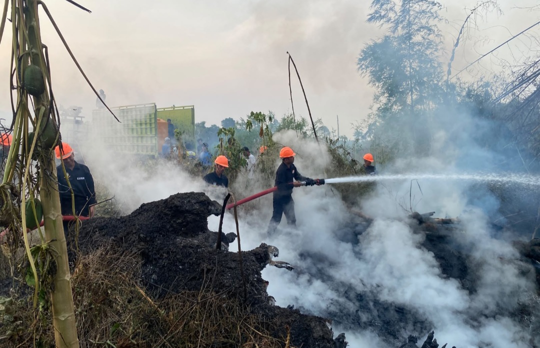 Kebakaran Lahan di Kupa-Kupa Tobelo Selatan Padam, Brimob Polda Malut dan Warga Bahu-Membahu