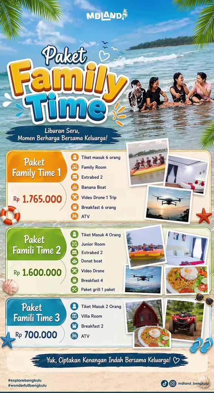 MDLand Bengkulu Luncurkan Paket Family Time, Liburan Keluarga Mulai Rp700 Ribu