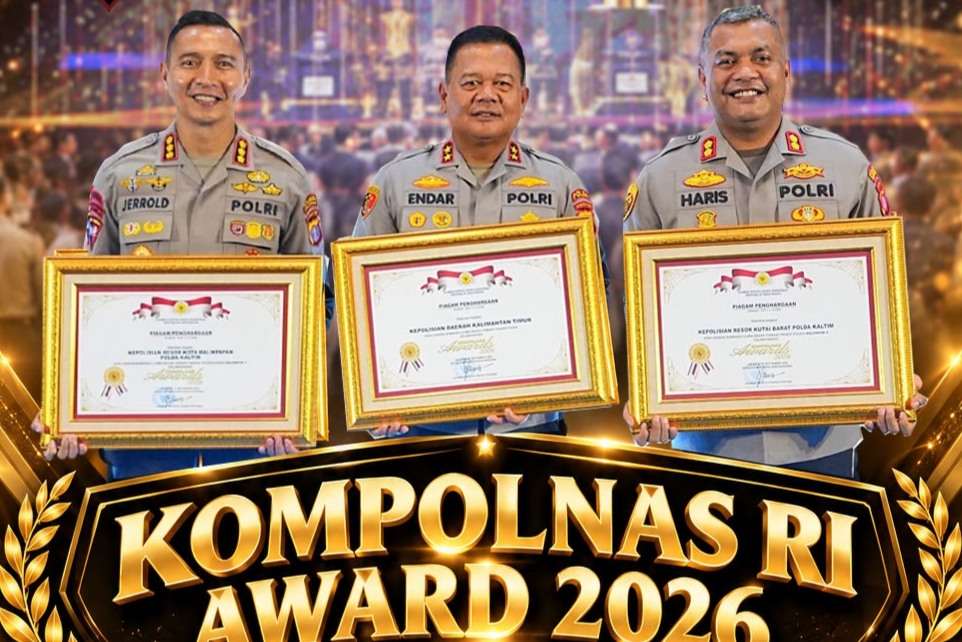 Polda Kaltim, Polresta Balikpapan, dan Polres Kutai Barat Masuk Lima Besar Kompolnas Awards 2026