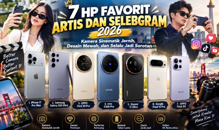 7 HP Favorit Artis dan Selebgram 2026: iPhone 17 Pro Max hingga Kamera Sinematik