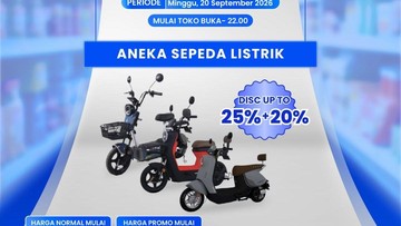 Transmart Full Day Sale Diskon Sepeda Listrik Jadi Rp 3 Jutaan