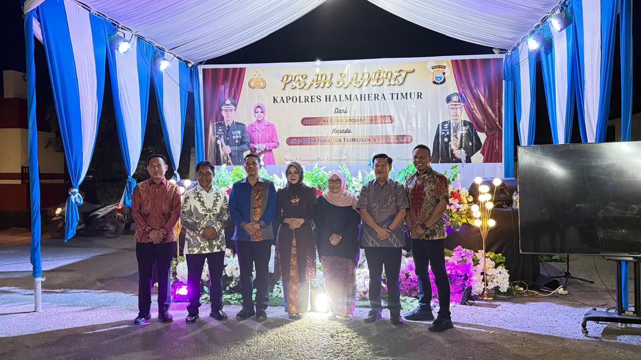 Bupati Halmahera Timur Hadiri Lepas Sambut Kapolres, AKBP Bobby Kurniawan Digantikan AKBP Rona Buha Tua Tambunan