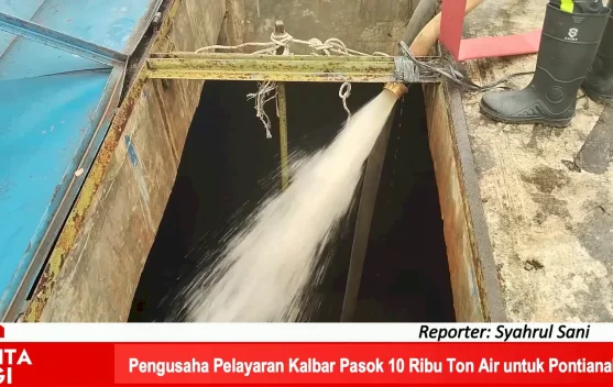 Pengusaha Pelayaran Kalbar Pasok 10 Ribu Ton Air Tawar untuk Warga Pontianak Timur di Tengah Intrusi Air Laut