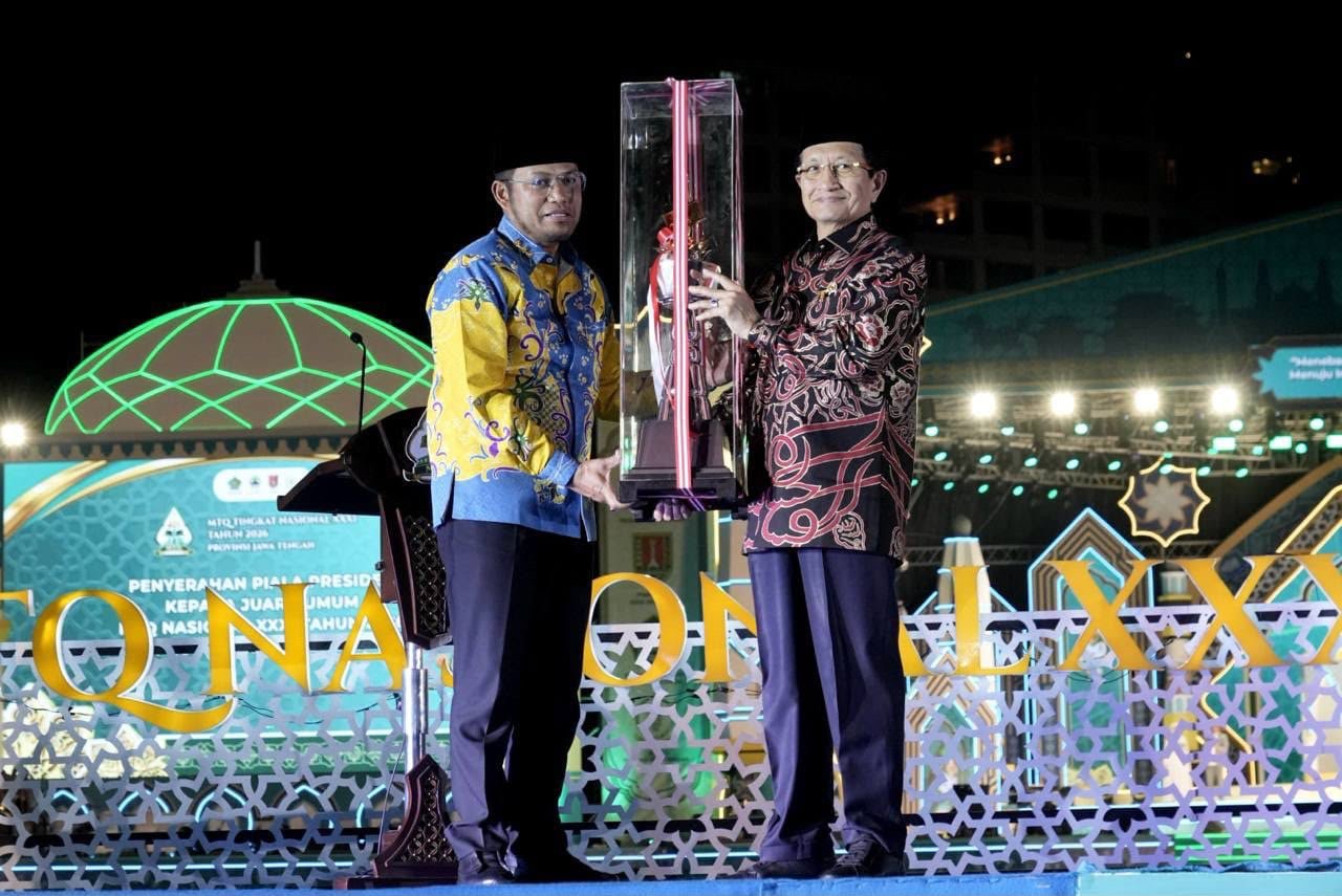 Kaltim Juara Umum MTQN XXXI 2026 di Semarang, Piala Bergilir Presiden Kembali ke Bumi Etam
