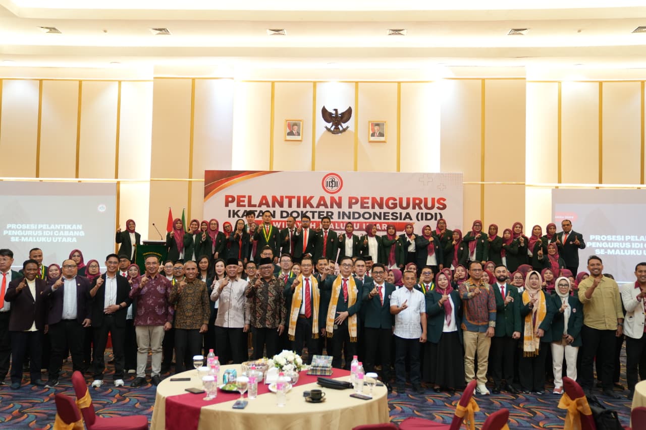 Pengurus IDI Maluku Utara 2026-2029 Dilantik di Ternate, 764 Dokter Tersebar di 9 Cabang