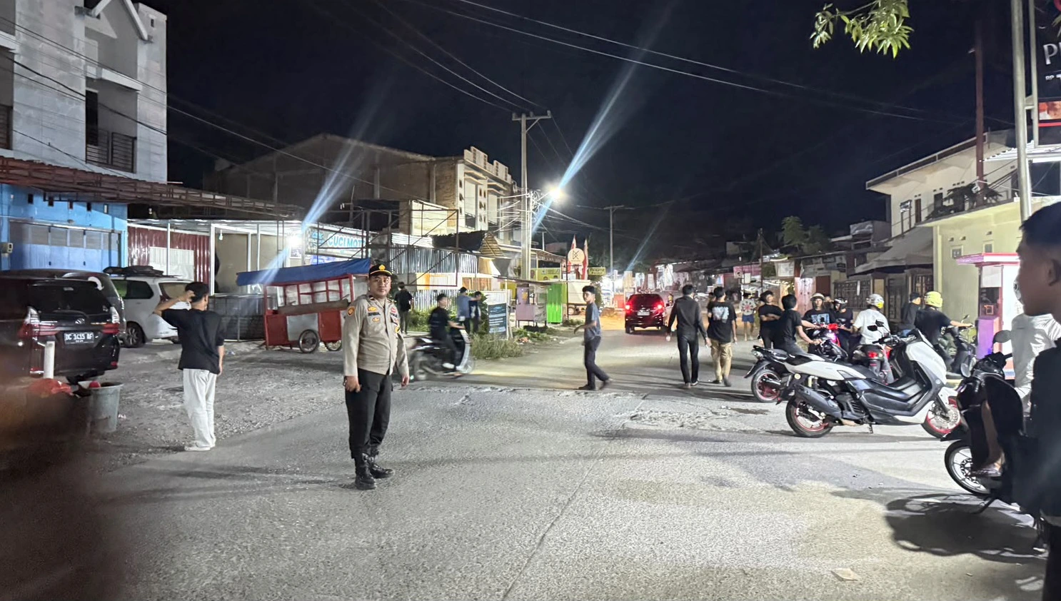 Tim Patmor Polresta Mamuju Bubarkan Balap Liar di Depan Pasar Baru, Dua Motor Disita