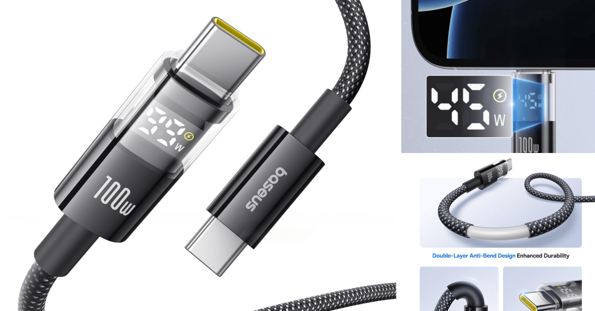 Baseus Rilis Kabel USB-C 100W dengan Layar LED, Harga Diskon USD 14,50