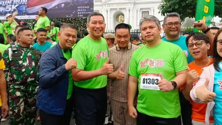 Wabup Taput Ikuti Fun Run 5K HUT ke-81 TNI di Lapangan Merdeka Medan