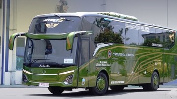 PO ALS Rilis Bus Baru Sasis Mercedes-Benz, Livery Hijau Emas Makin Mewah