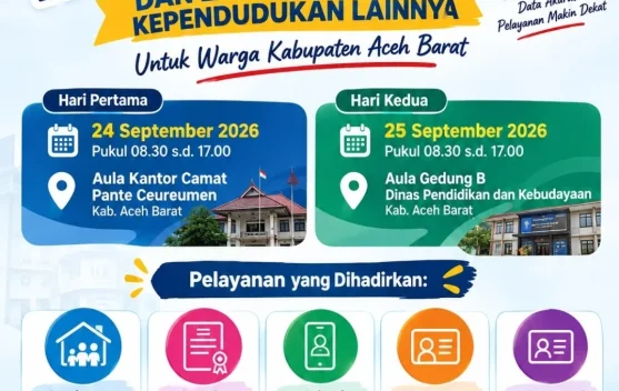 Disdukcapil Aceh Barat Gelar Perekaman KTP-el Masal di Dua Lokasi, Warga Korban Banjir 2025 Jadi Prioritas