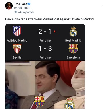 Meme Real Madrid Merana Usai Takluk 1-2 dari Atletico Madrid