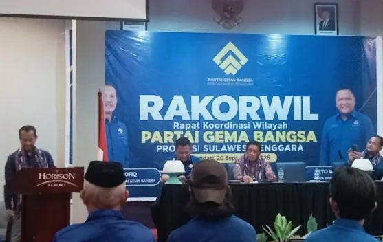Wagub Sultra Hugua Buka Rakorwil Partai Gema Bangsa, Bahas Kesiapan Verifikasi Faktual Pemilu 2029