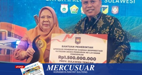 Pemprov Sulteng Raih Penghargaan Akses Layanan Pendidikan Kemendagri, Bawa Apresiasi Rp1,5 Miliar