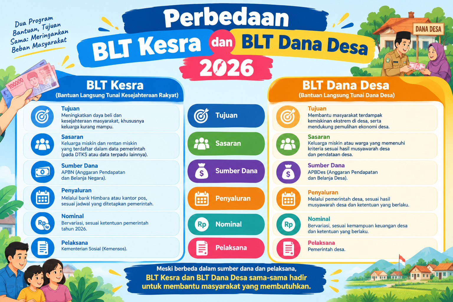 BLT Kesra vs BLT Dana Desa 2026: Perbedaan dan Status Terbaru