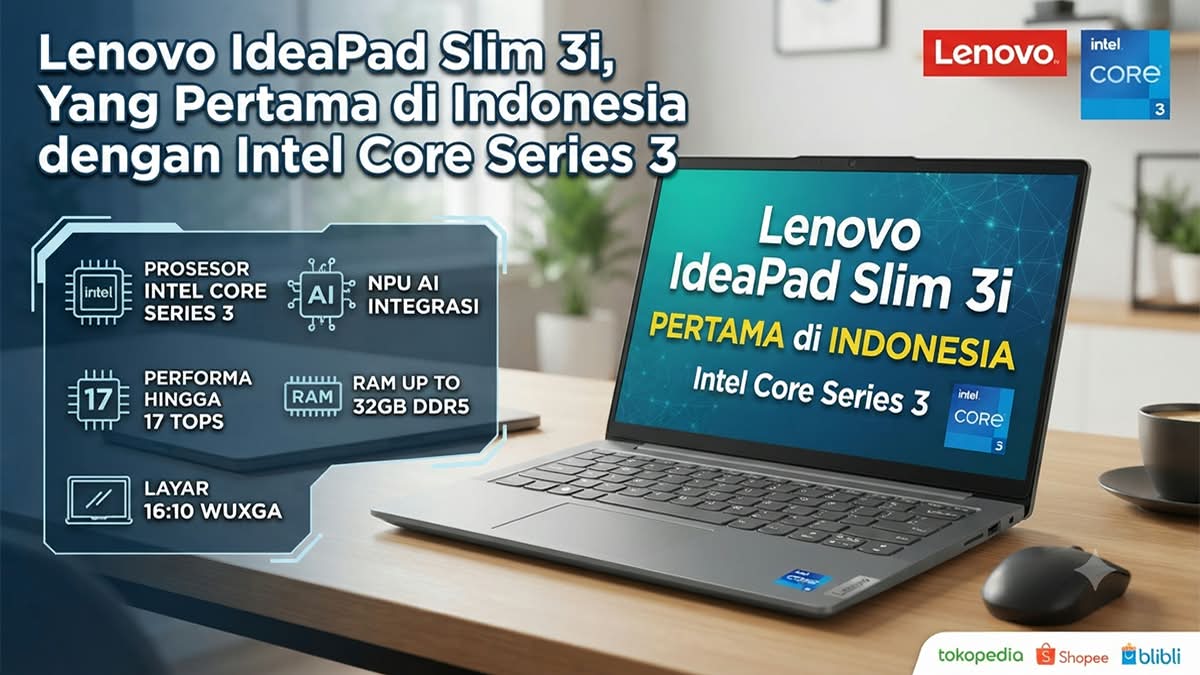 Lenovo Idea Tab Plus Resmi di Indonesia: 12,1 Inci 2,5K, Baterai 10.200 mAh