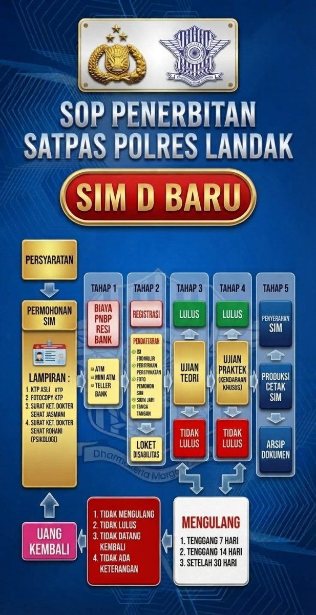 Satpas Polres Landak Hadirkan Layanan SIM Difabel, Biaya PNBP Mulai Rp 30.000