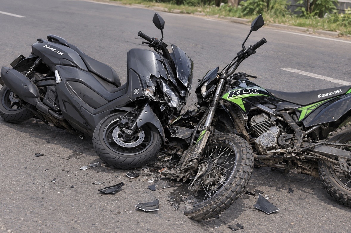 Kecelakaan Adu Banteng NMAX vs KLX di Puncak Kawinet Halmahera Tengah, Satu Karyawan Tewas