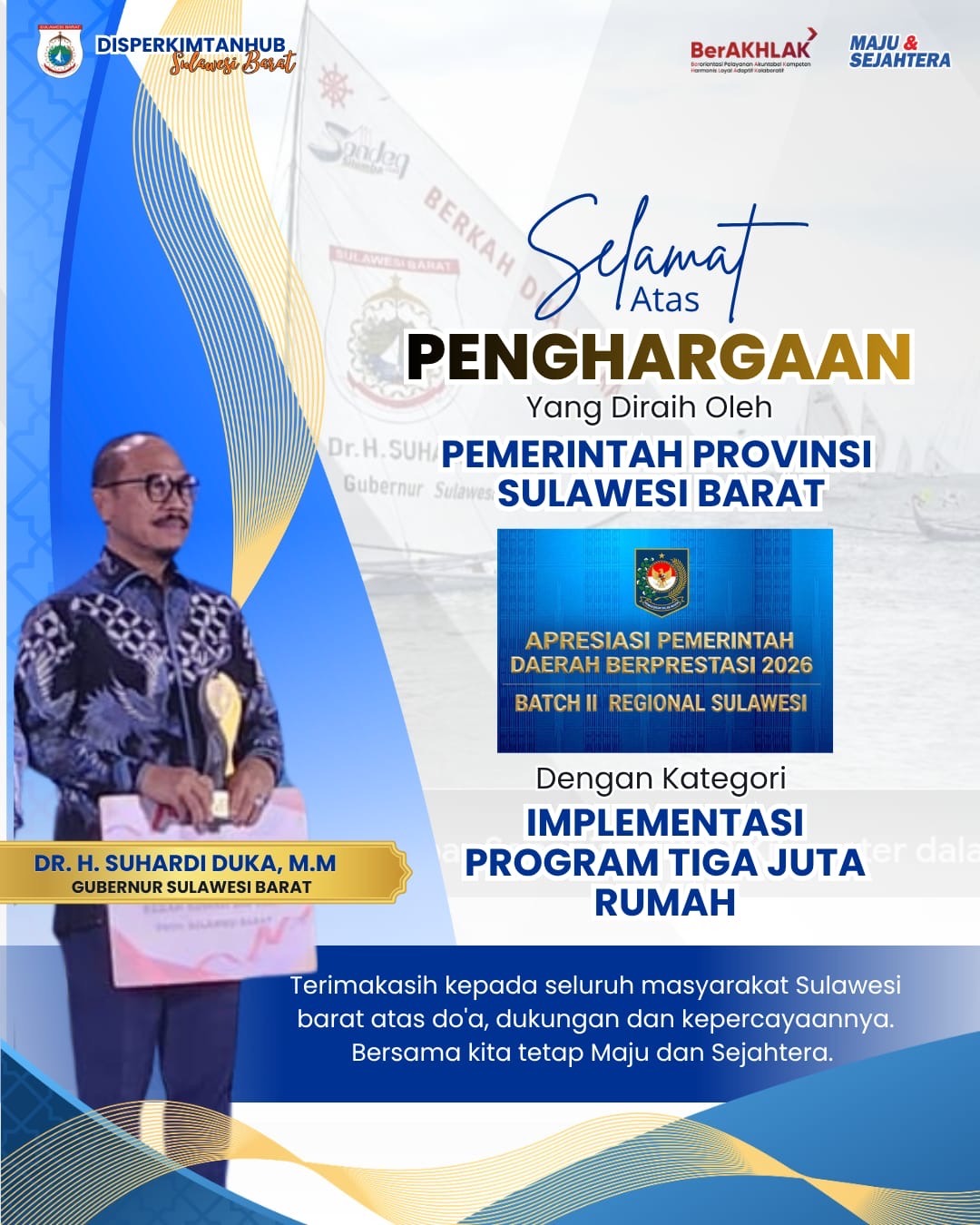 Pemprov Sulbar Raih Terbaik II Program 3 Juta Rumah, PUPR Tekankan Uji Mutu Konstruksi