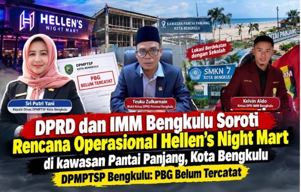 Bangunan Hellen's Night Mart Berdiri di Pantai Panjang, Pemkot Bengkulu Sebut PBG Belum Tercatat di Sistem DPMPTSP