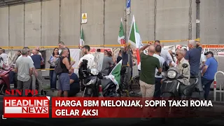 Sopir Taksi Roma Demo di Depan Kementerian Keuangan Italia, Tolak Kenaikan Harga BBM