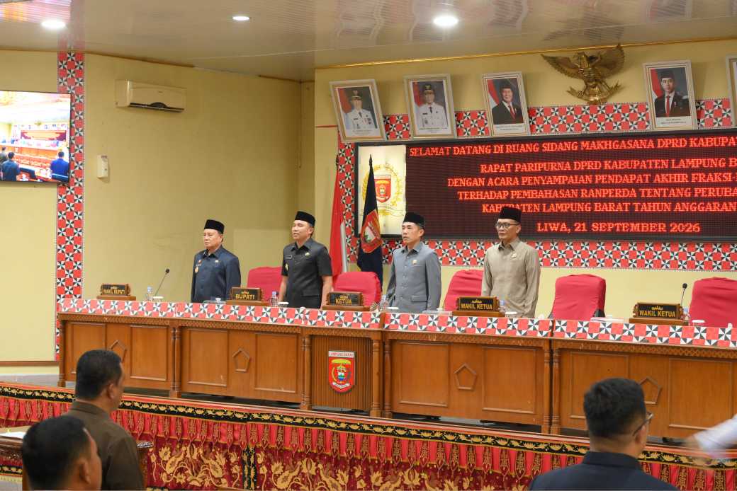DPRD Lampung Barat Sahkan Perubahan APBD 2026, Bupati Parosil Sebut Kritik Dewan Jadi Energi Perbaikan