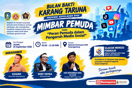 Mimbar Pemuda Kepri Hadirkan 3 Narasumber Bahas Peran Generasi Muda di Media Sosial, Digelar 25 September di Tanjungpinang