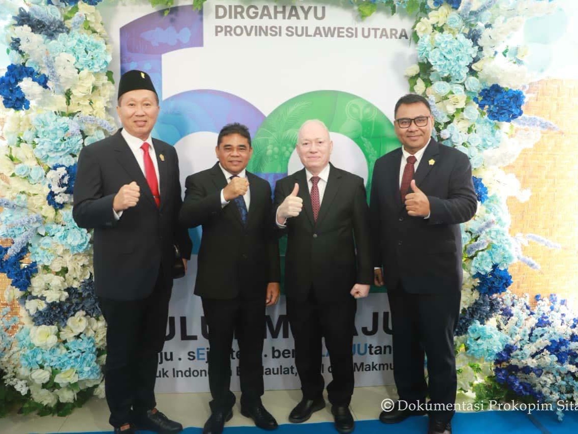 Plt Bupati Sitaro dan Ketua DPRD Hadiri Paripurna HUT ke-62 Sulut, Bahas Koordinasi Pembangunan Kepulauan