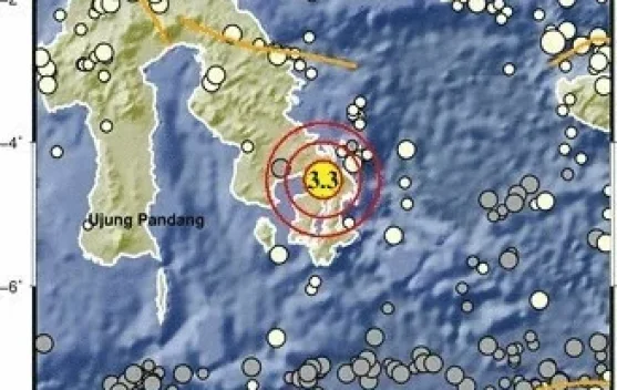 BMKG Catat Gempa Tektonik Magnitudo 3,3 Guncang Muna, Kedalaman 3 Km
