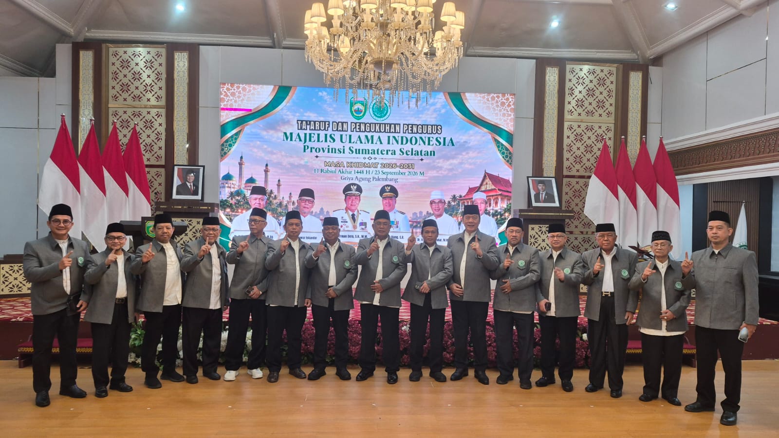 MUI Pusat Kukuhkan Pengurus MUI Sumsel 2026–2031 di Griya Agung Palembang, Supadmi Kohar Pimpin