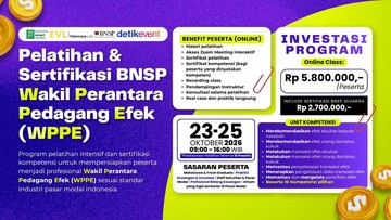 Pelatihan WPPE Gelar Kelas Online 23-25 Oktober 2026, Siapkan Karier Pasar Modal