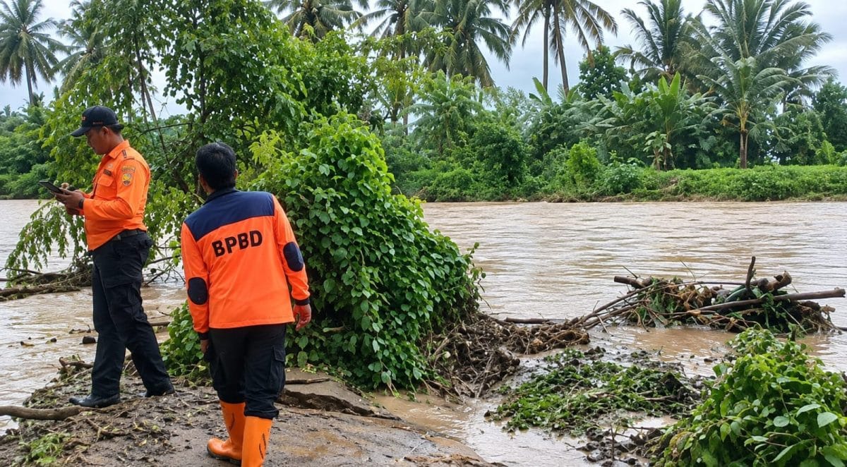 Banjir Bandang Terjang Kota Agung Barat Tanggamus, Tanggul Way Belu Jebol 200 Meter Rendam Ratusan Rumah dan SD