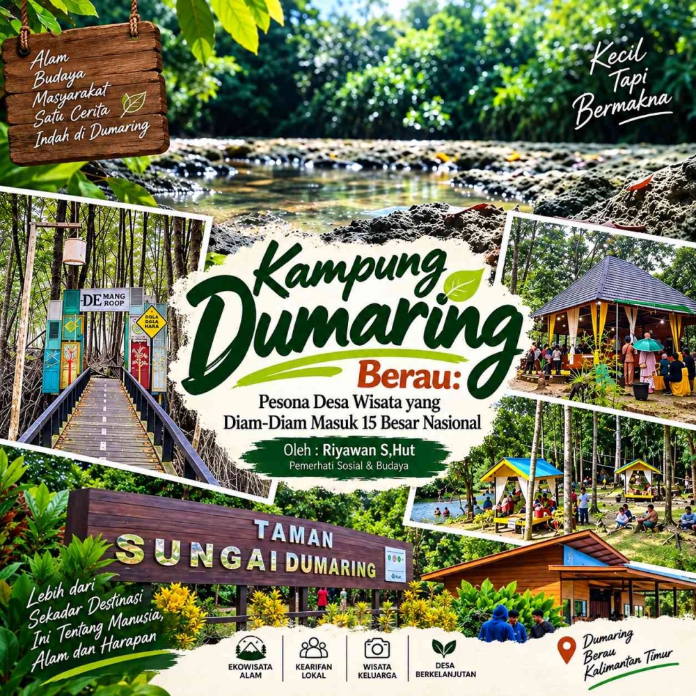 Kampung Dumaring Berau Masuk 15 Besar Desa Wisata Terbaik 2026