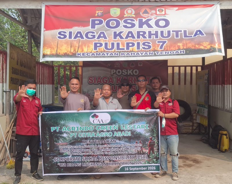 CAA Group Salurkan Sapras Pemadam ke Dua Polsek di Pulang Pisau, Titik Api Turun dari 31 ke 19