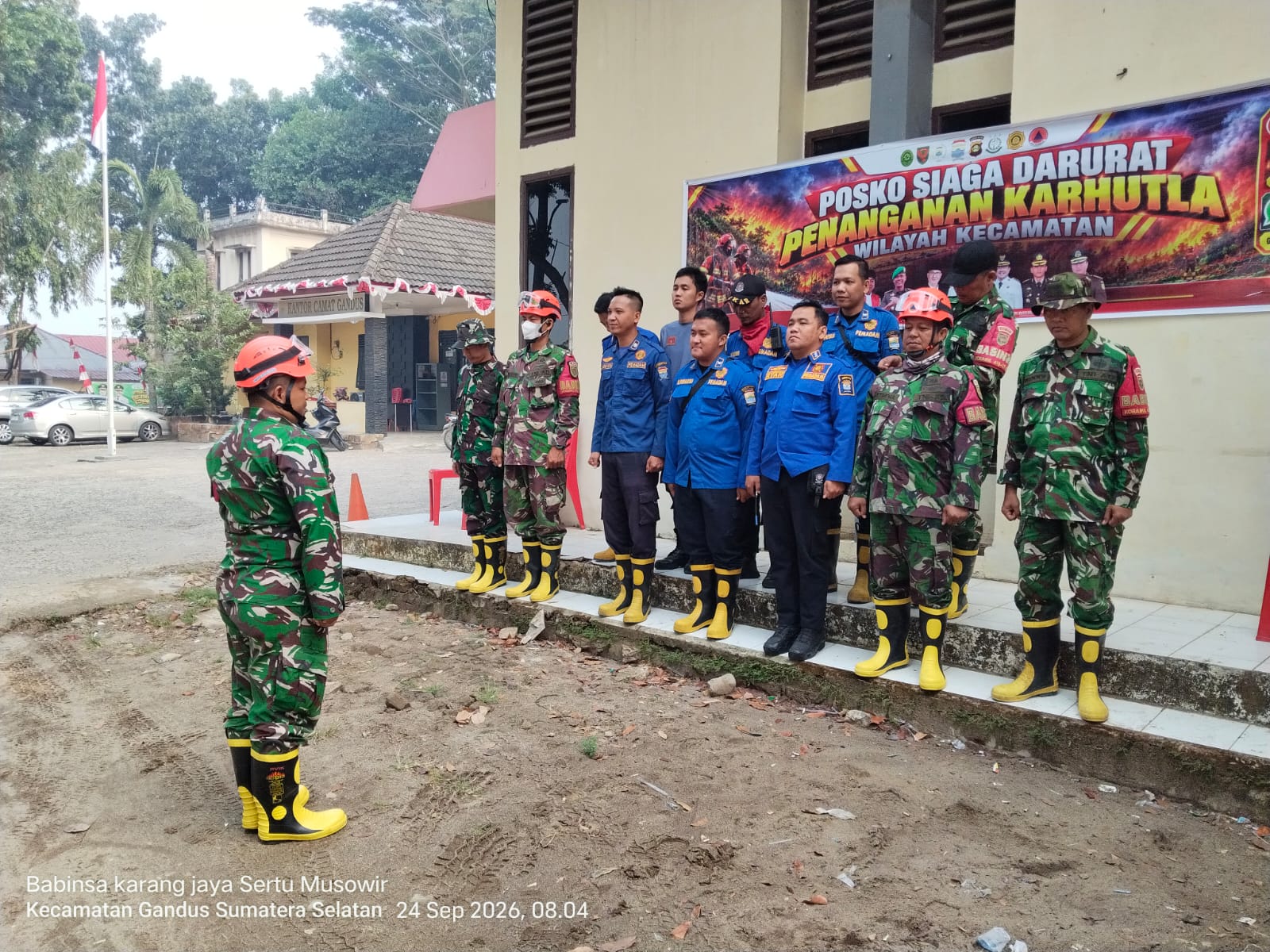 Posko Karhutlah Koramil Makrayu Palembang Bagi Personel Jadi Tiga Shift, 52 Hektare Lahan Terbakar Jadi Fokus