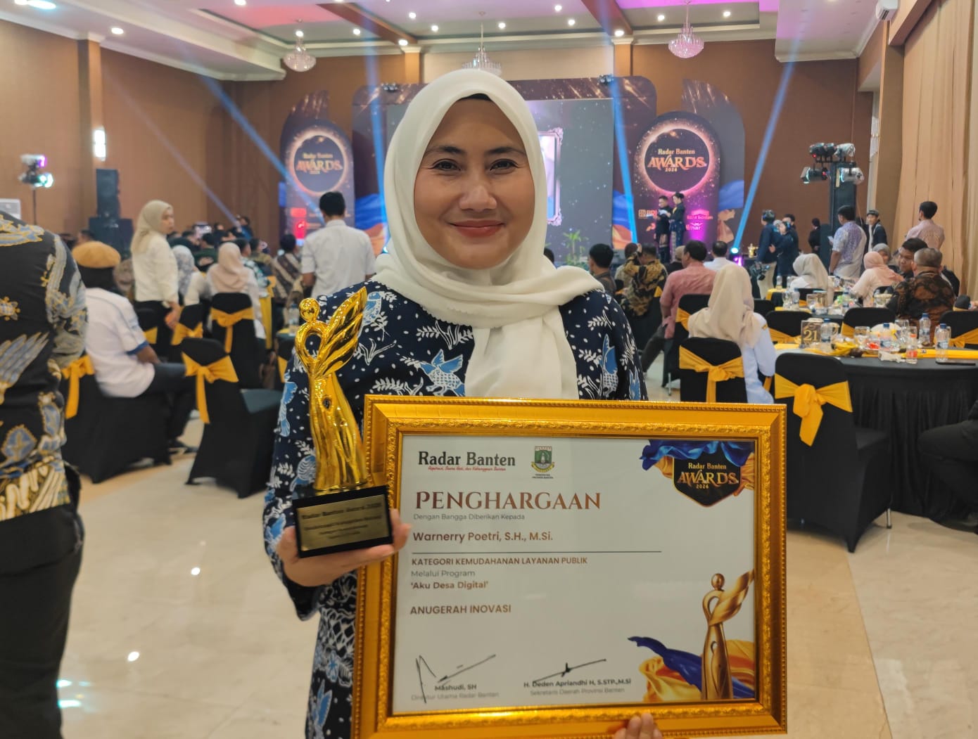 Disdukcapil Kabupaten Serang Raih Radar Banten Award 2026 Lewat Program Aku Desa Digital