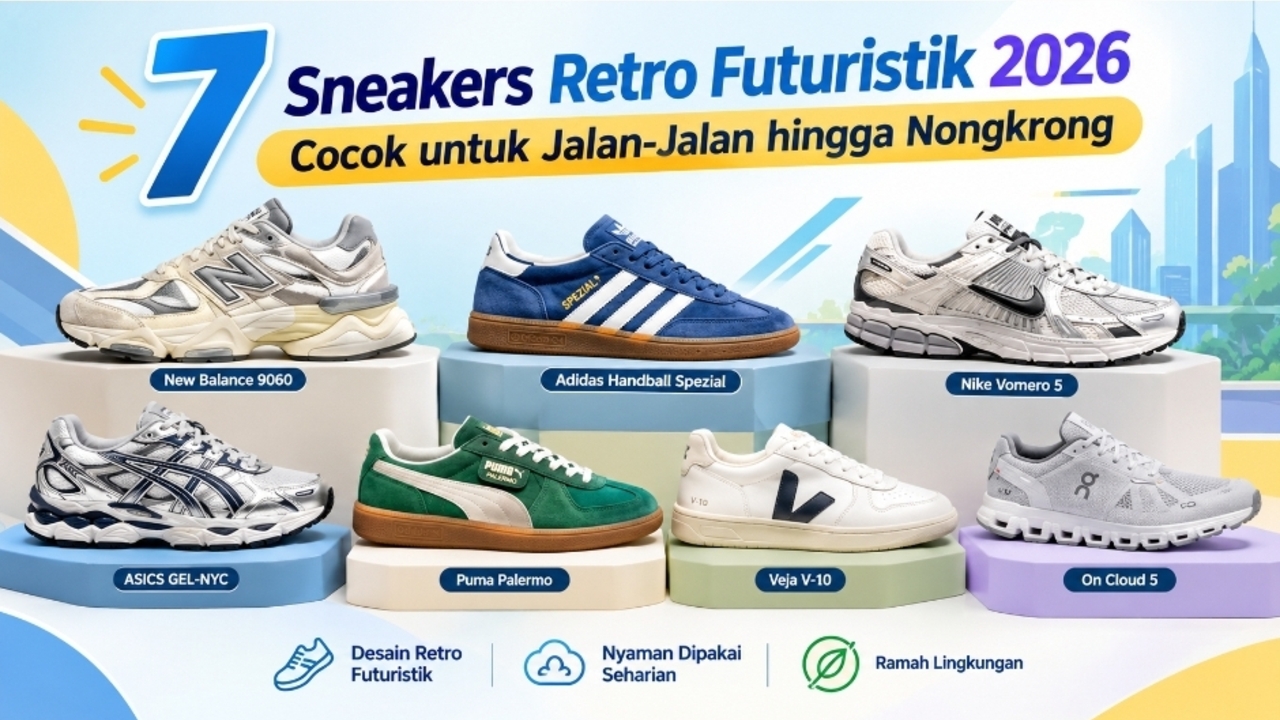 7 Sneakers Retro Futuristik 2026, Nyaman Dipakai Harian