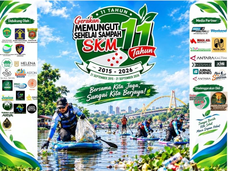 GMSSSKM Samarinda Rayakan 11 Tahun dengan Lomba Paddleboard dan Pungut Sampah di Sungai Karang Mumus