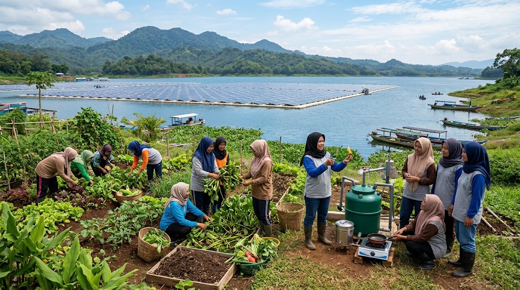 Perempuan di Sekitar PLTS Cirata Dibekali Usaha hingga Biogas
