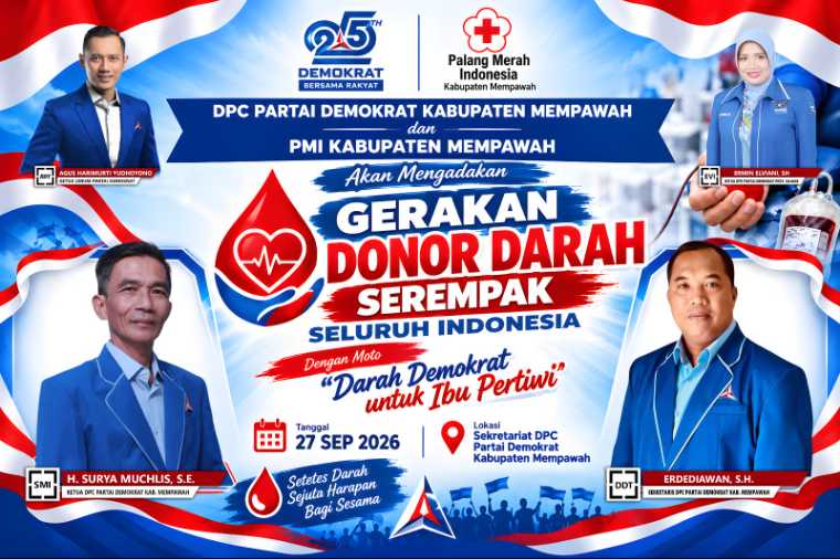 DPC Demokrat Mempawah Gelar Donor Darah HUT ke-25, Lebih dari 20 Pendaftar Sehari Sebelum Acara