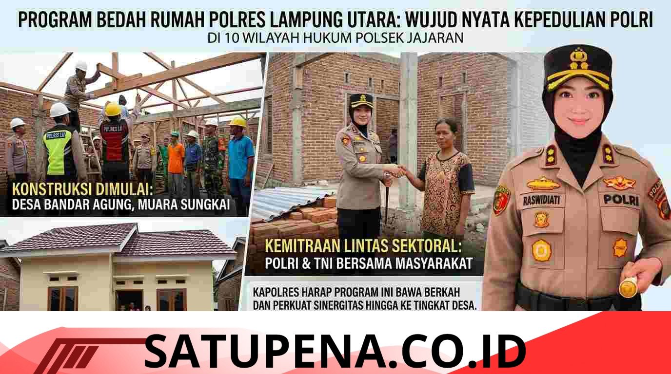 Polres Lampung Utara Bedah 10 Rumah Warga Prasejahtera di Tiga Kecamatan