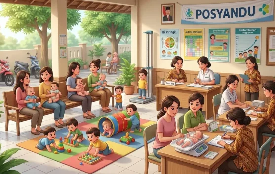 Posyandu Balai Karangan Pastikan Gizi Anak Sesuai Usia