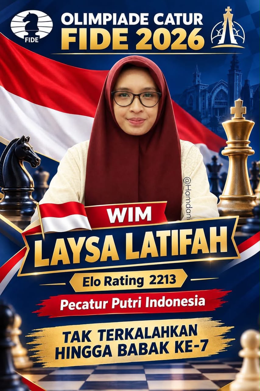 Pecatur Indonesia Laysa Latifah Belum Terkalahkan di Olimpiade Catur FIDE 2026, Kumpulkan 6 Poin dari 7 Babak