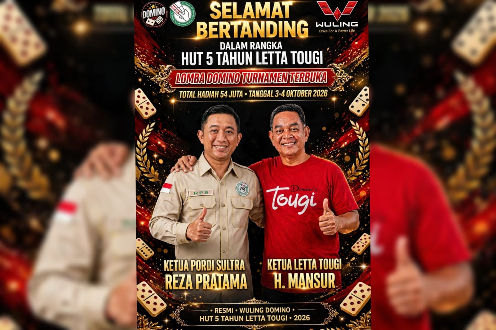 Komunitas Domino Letta Tougi Kendari Gelar Open Turnamen 64 Pasang Sambut HUT Ke-5